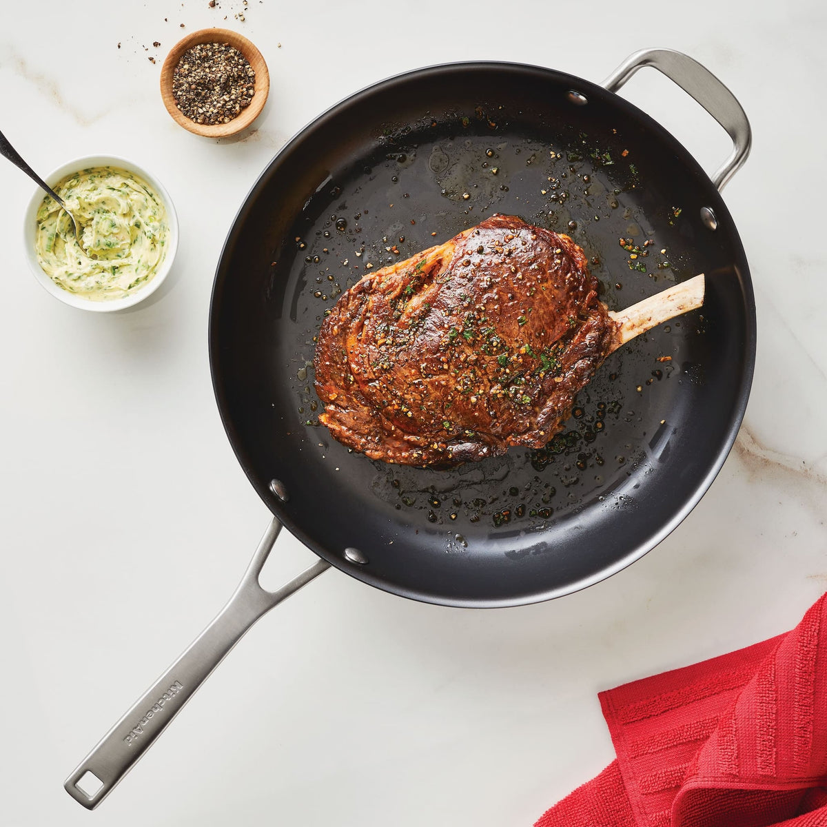 KitchenAid NITRO Carbon Steel 12-Inch Skillet With Helper Handle