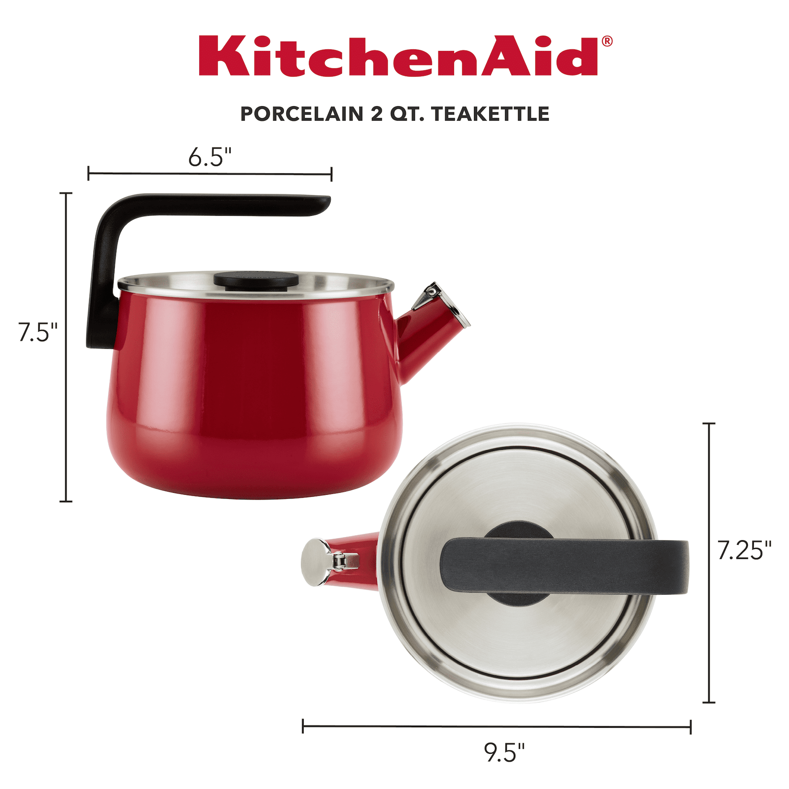 Enamel on Steel Teakettle PotsandPans