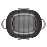 16-Inch x 13-Inch Hard Anodized Nonstick Roaster with Rack | Black