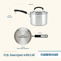 Brilliance 3-Quart Stainless Steel Saucepan