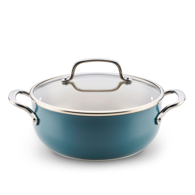 Color-Finished Stainless Steel 3-Ply Base 4-Quart Casserole with Lid