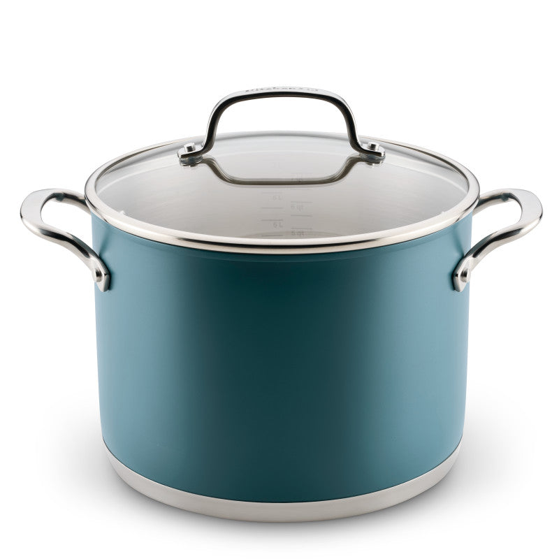 Color-Finished Stainless Steel 3-Ply Base 8-Quart Stockpot