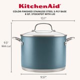 Color-Finished Stainless Steel 3-Ply Base 8-Quart Stockpot