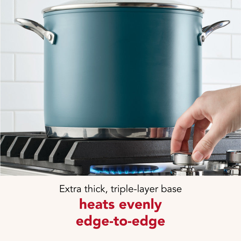 Color-Finished Stainless Steel 3-Ply Base 8-Quart Stockpot