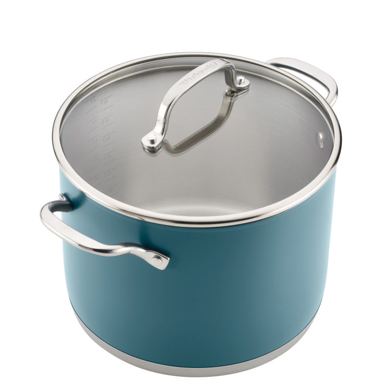 Color-Finished Stainless Steel 3-Ply Base 8-Quart Stockpot