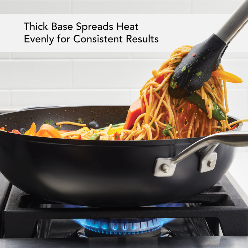 12.25-Inch Nonstick Stir Fry Pan with Helper Handle