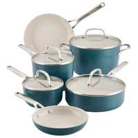 10-Piece Hard-Anodized Ceramic Induction Nonstick Cookware Set