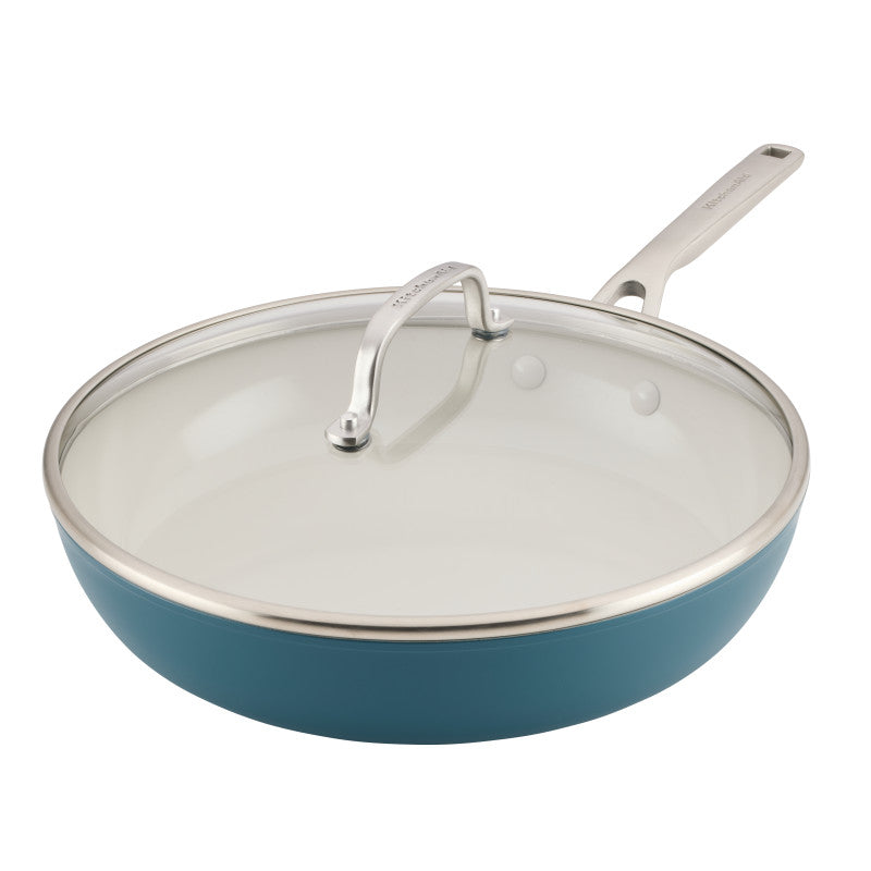 12.25-Inch Hard-Anodized Ceramic Induction Nonstick Skillet with Lid