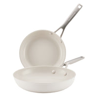 2-Piece Hard-Anodized Ceramic Induction Nonstick Skillet Set