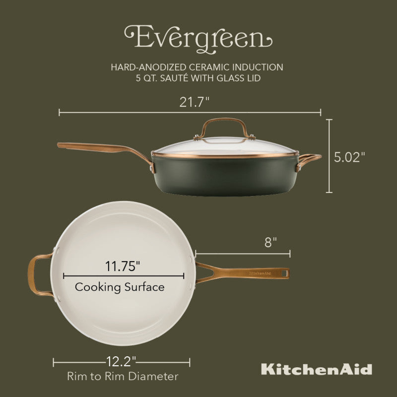 Design Series Evergreen 5-Quart Saute Pan with Lid