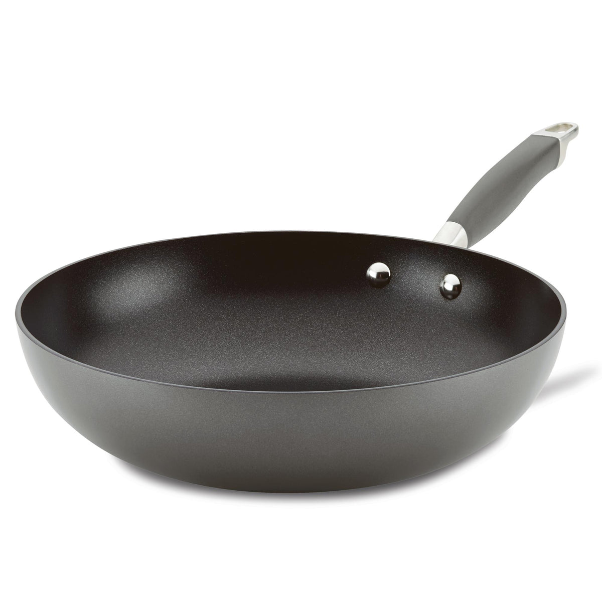 Moonstone 12-inch nonstick stir fry pan with a gray handle