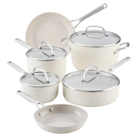 10-Piece Hard-Anodized Ceramic Induction Nonstick Cookware Set