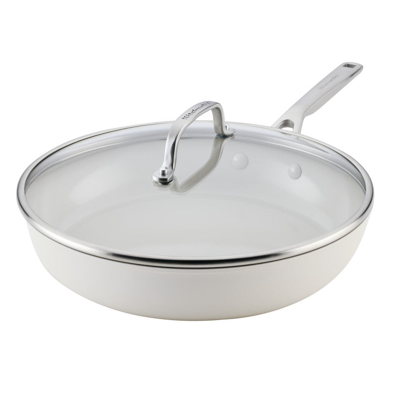 12.25-Inch Hard-Anodized Ceramic Induction Nonstick Skillet with Lid