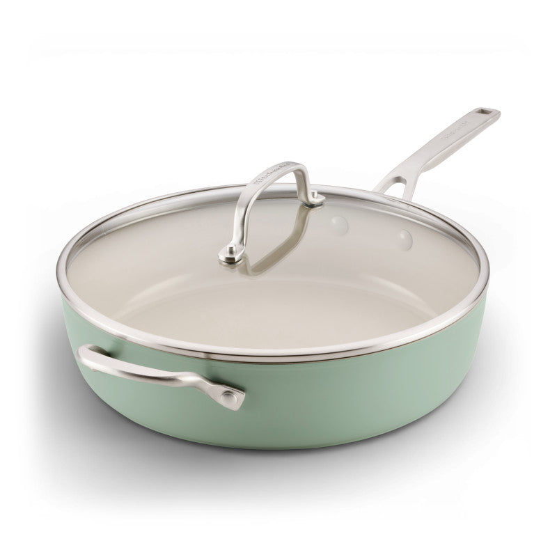 5-Quart Hard-Anodized Ceramic Induction Nonstick Saute Pan with Lid and Helper Handle