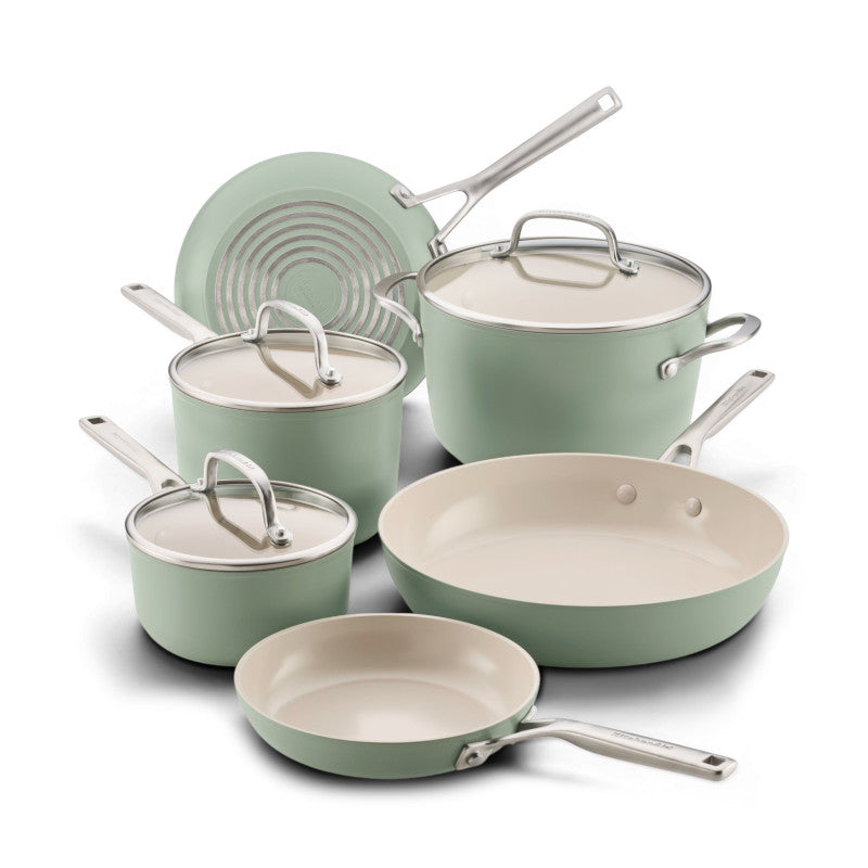 9-Piece Hard-Anodized Ceramic Induction Nonstick Cookware Set