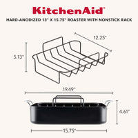 Hard-Anodized Roaster with Removable Nonstick Rack