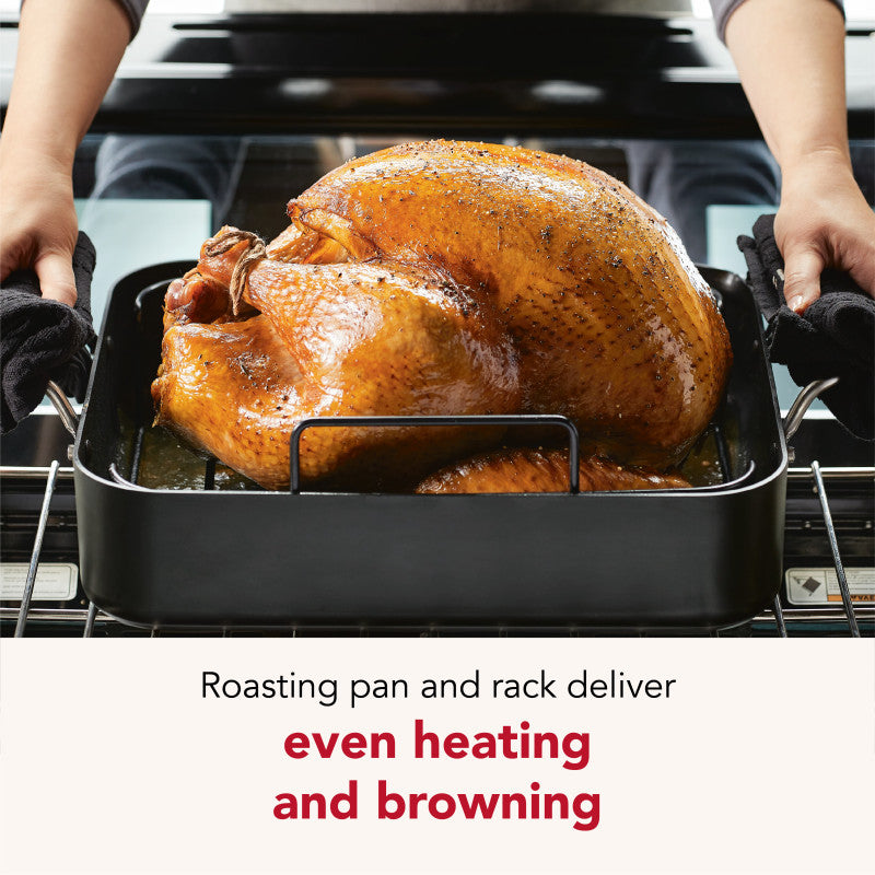 Hard-Anodized Roaster with Removable Nonstick Rack
