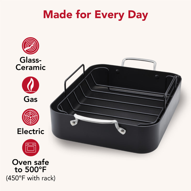 Hard-Anodized Roaster with Removable Nonstick Rack