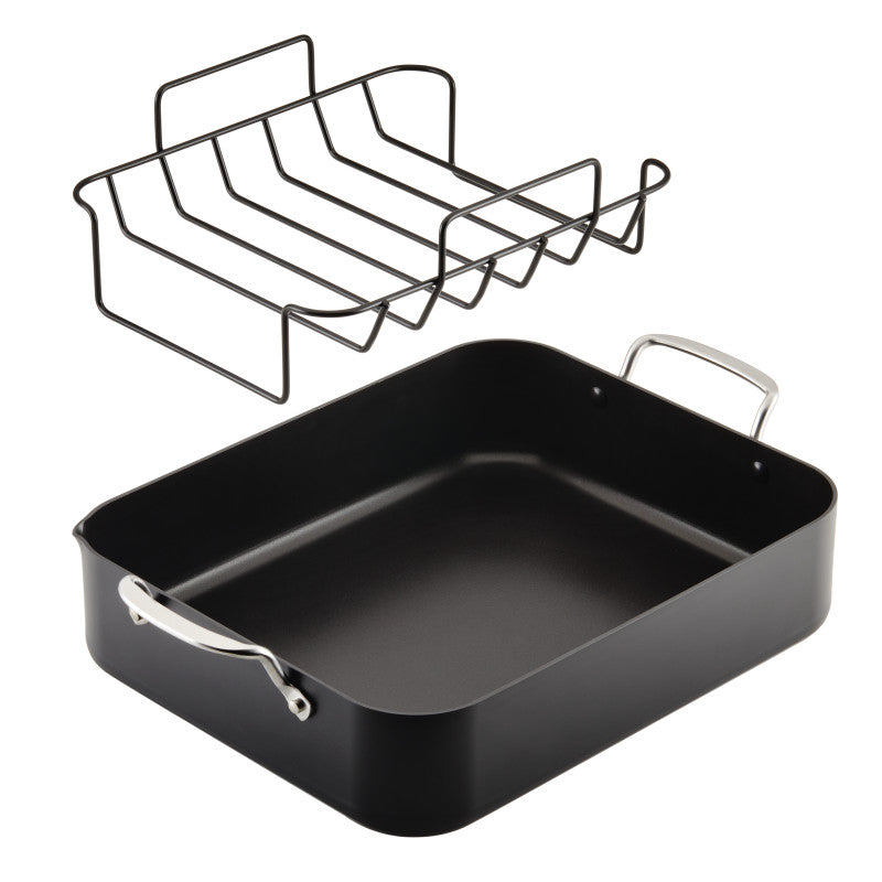 Hard-Anodized Roaster with Removable Nonstick Rack