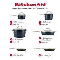 Hard-Anodized Ceramic Nonstick 10-Piece Cookware Set