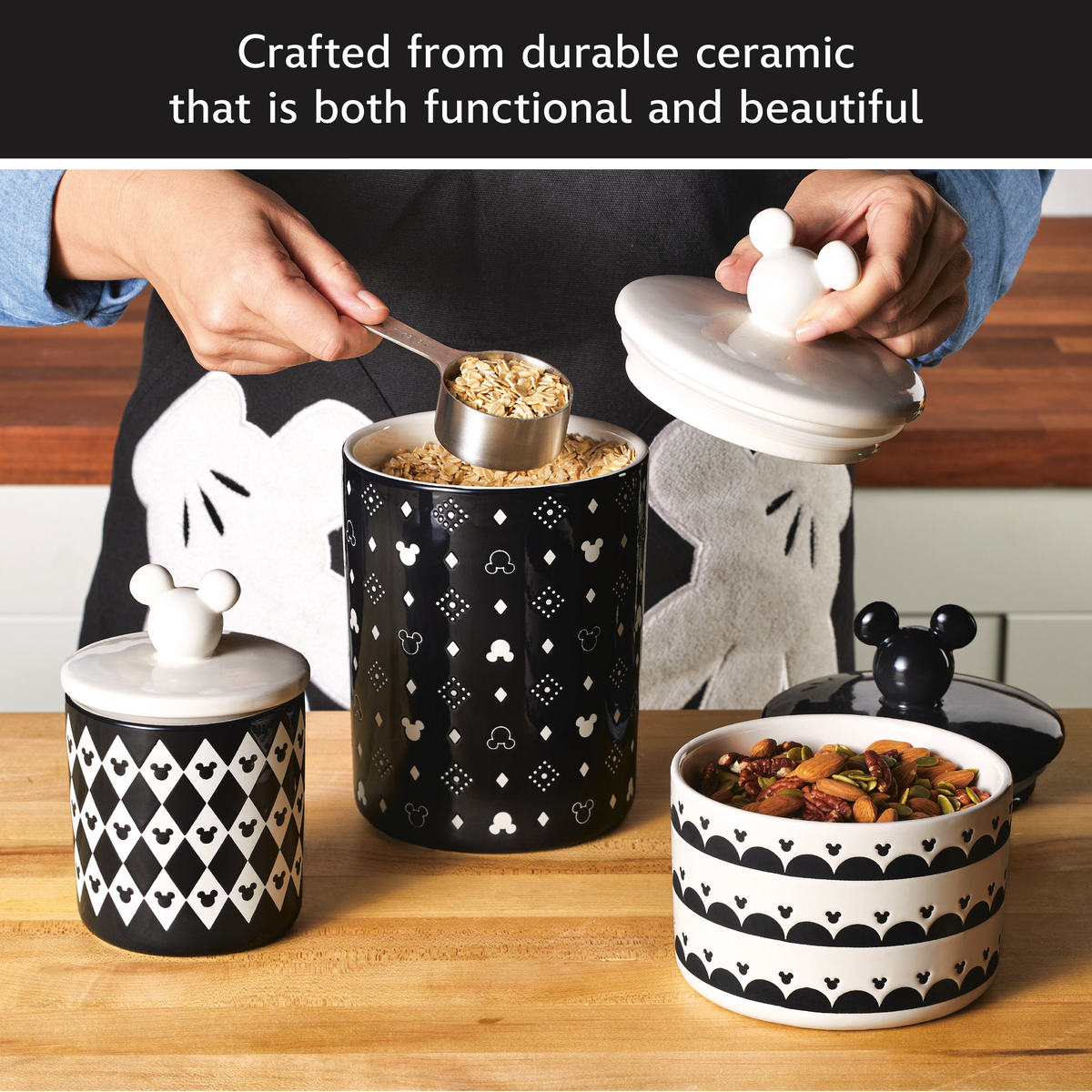 3 Piece Set of Ceramic Jar with Airtight Lids
