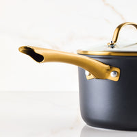 Forged Induction 3-Quart Ceramic Nonstick Saucepan with Lid