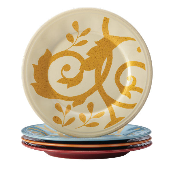 Gold Scroll 4-Piece 6-Inch Appetizer Plates Set