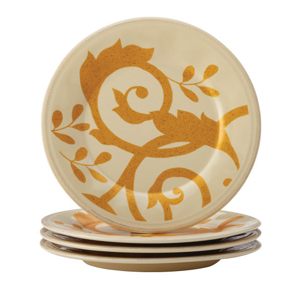 Gold Scroll 4-Piece 6-Inch Appetizer Plates Set