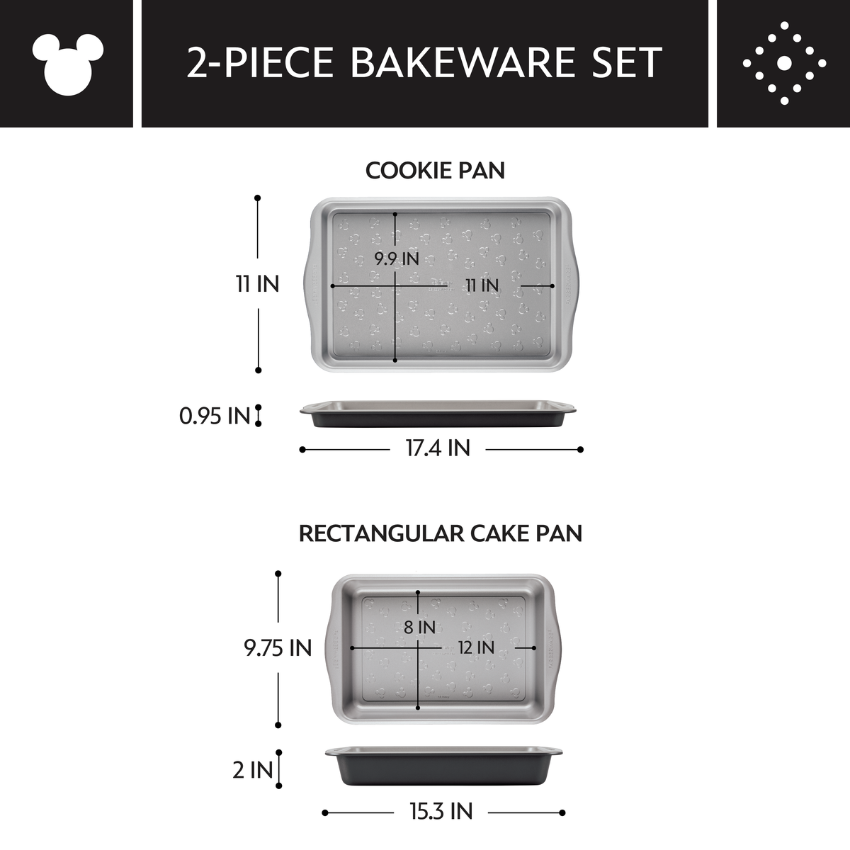 2-Piece Cake Pan and Cookie Pan Set