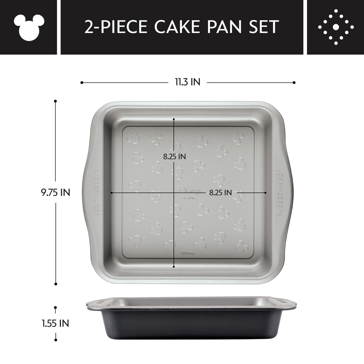 Two 9-Inch Nonstick Square Cake Pans