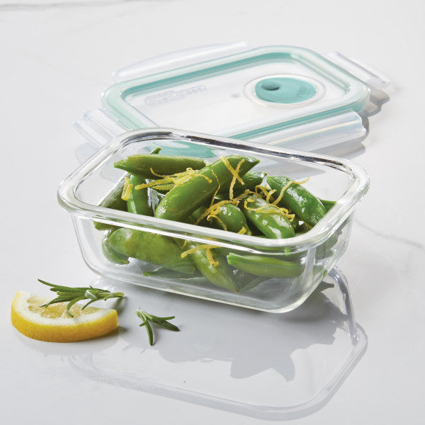 AirtightLeakproof Glass Food Storage with Vent LidRectangle PotsandPans