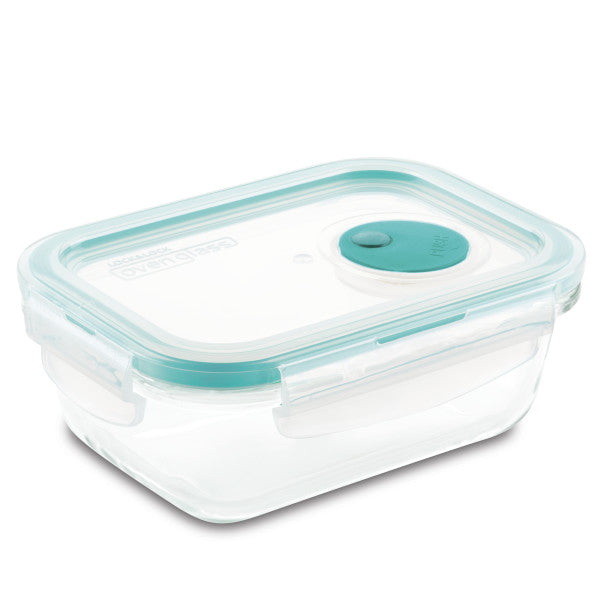 Airtight-Leakproof Borosilicate Glass Food Storage with Vent Lids-Rectangle