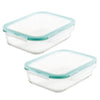 Airtight-Leakproof Borosilicate Glass 2-Piece 51-Oz. Rectangular Container Set