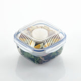 Salad Container with Removable Tray and Dressing Cup