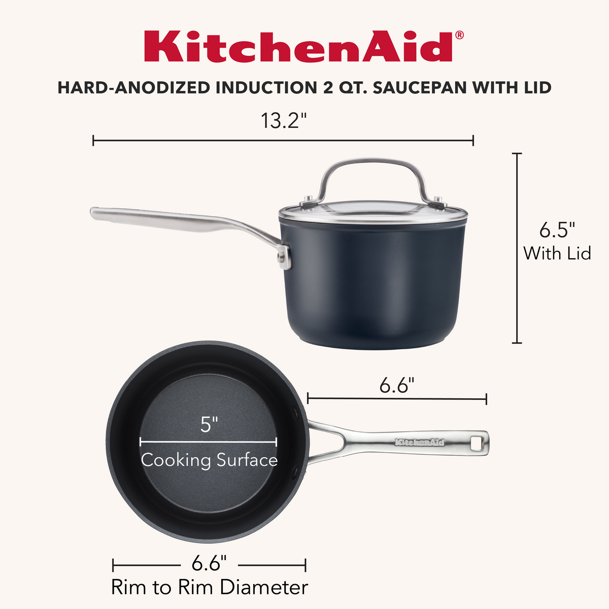 Hard-Anodized Induction 2-Quart Nonstick Saucepan with Lid