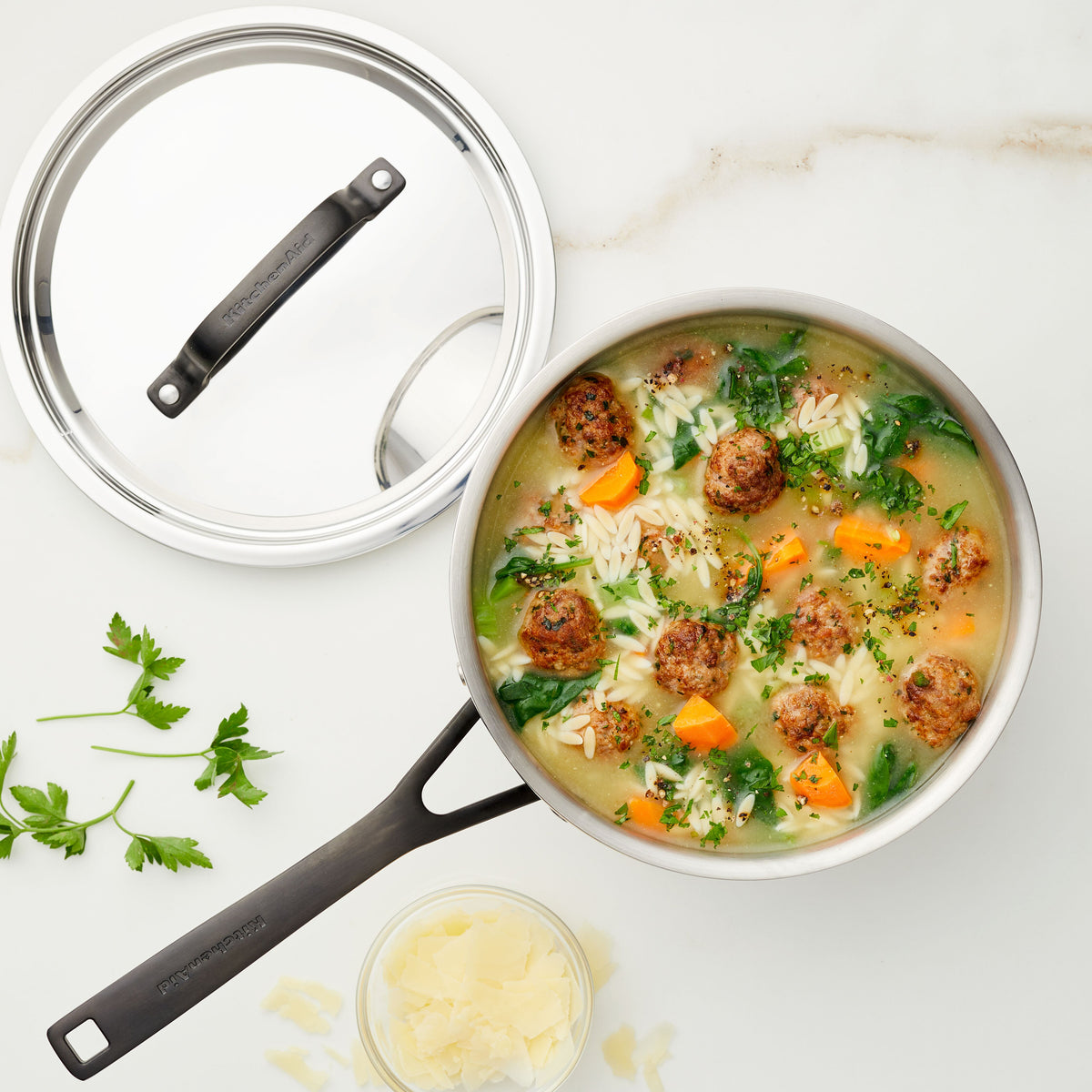 Stainless Steel 5-Ply Clad 3-Quart Saucepan with Lid