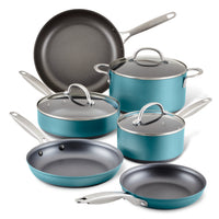 9-Piece Hard Anodized Nonstick Cookware | Teal
