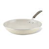 Introducing the Cucina Ceramic Nonstick Frying Pan, a premium kitchen essential in white, featuring a stylish gray handle and a nonstick surface for vibrant and enjoyable cooking experiences.
