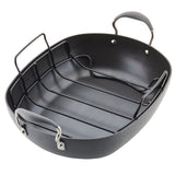 16-Inch x 13-Inch Hard Anodized Nonstick Roaster with Rack | Black