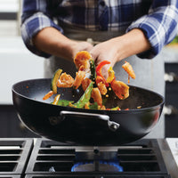 Hard-Anodized Induction Nonstick 12.25-Inch Stir Fry Pan With Helper Handle