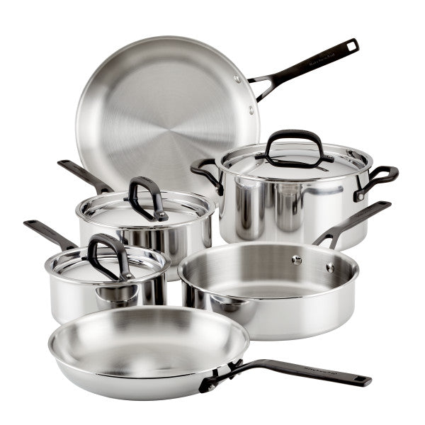 5-Ply Clad Stainless Steel 10-Piece Cookware Set