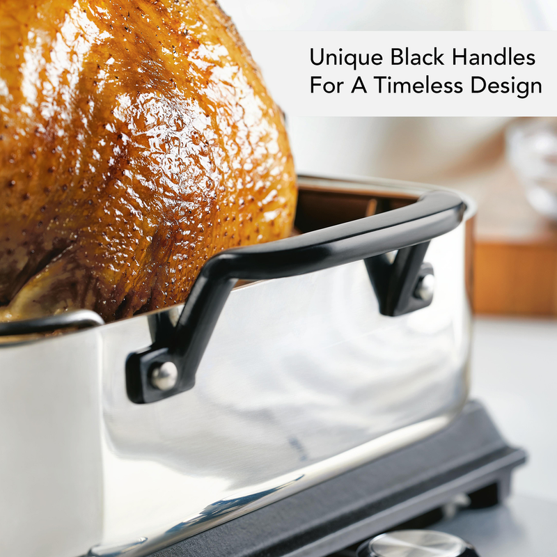 5-Ply Clad Stainless Steel Roaster with Removable Rack