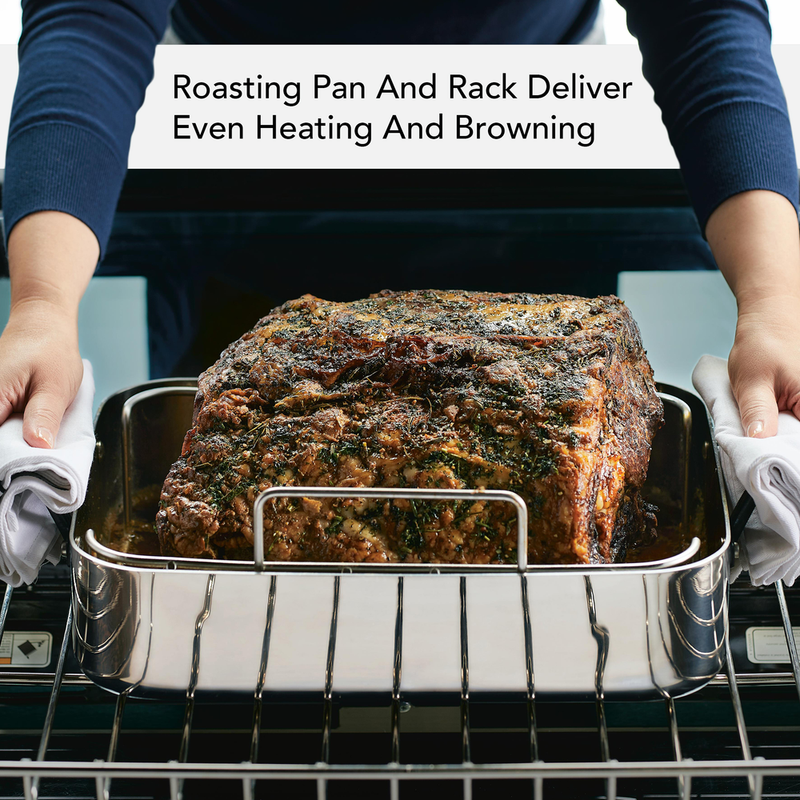 5-Ply Clad Stainless Steel Roaster with Removable Rack
