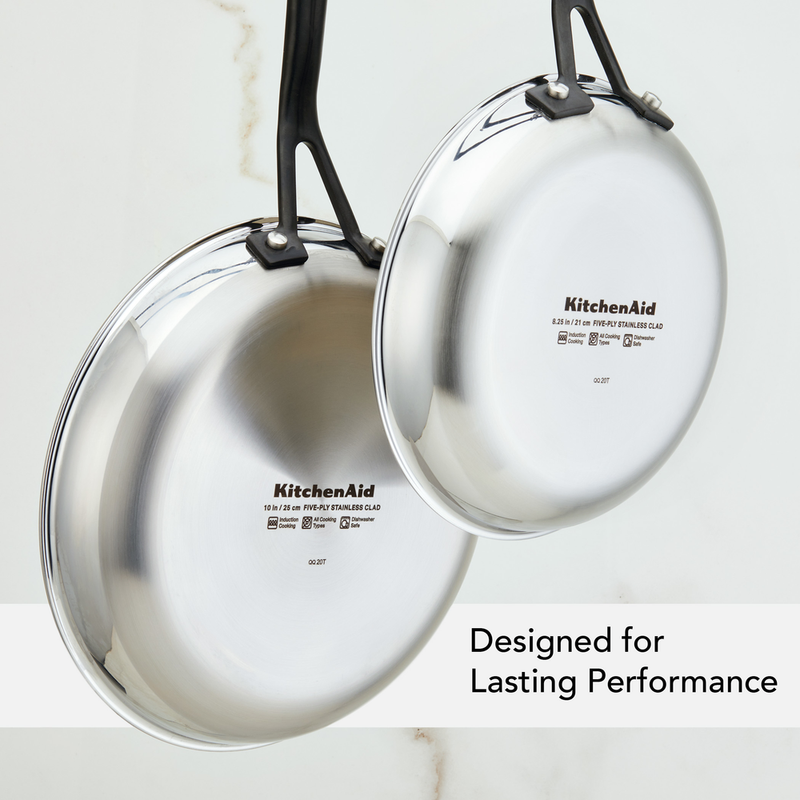 2-Piece 5-Ply Clad Stainless Steel Frying Pan Set
