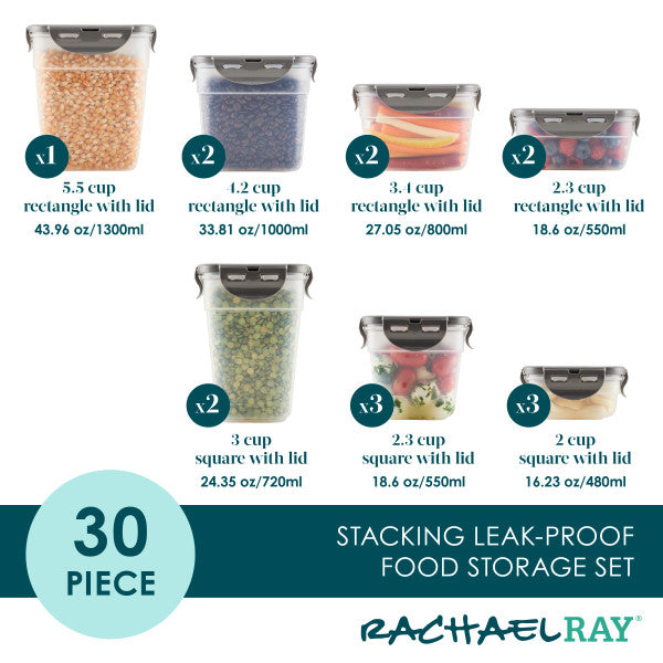 30-Piece Stacking Storage Containers