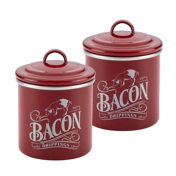4" x 4" Bacon Grease Can, Set of 2