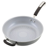 12.5-Inch Recycled Aluminum Ceramic Nonstick Deep Frying Pan