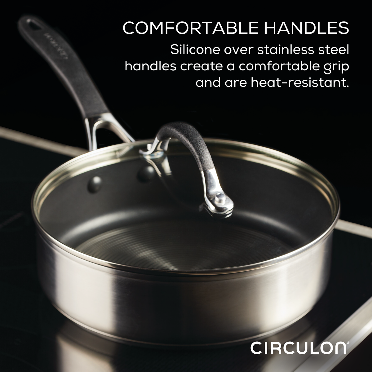 3-Quart Stainless Steel and Hybrid Nonstick Saute Pan with Lid