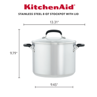 Stainless Steel 8-Quart Stockpot with Measuring Marks and Lid