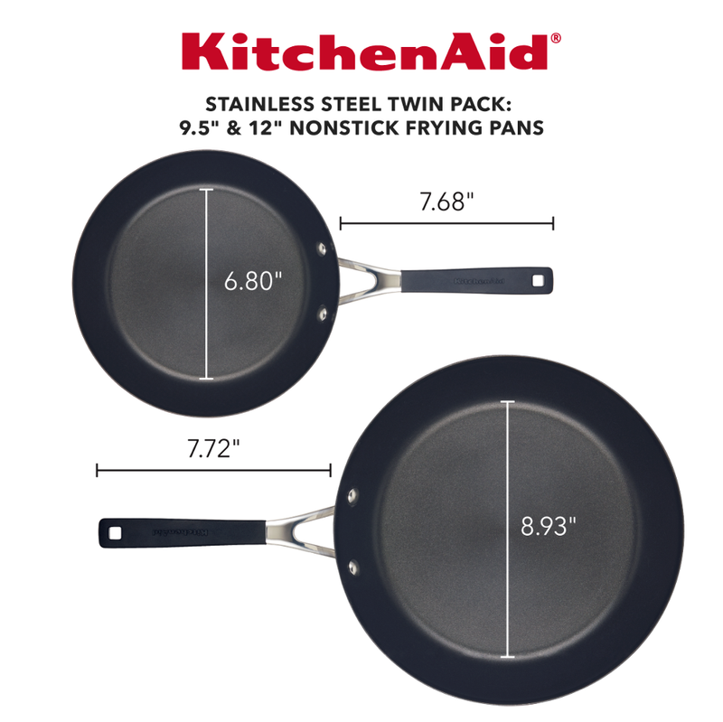 2-Piece Stainless Steel Nonstick Frying Pan Set